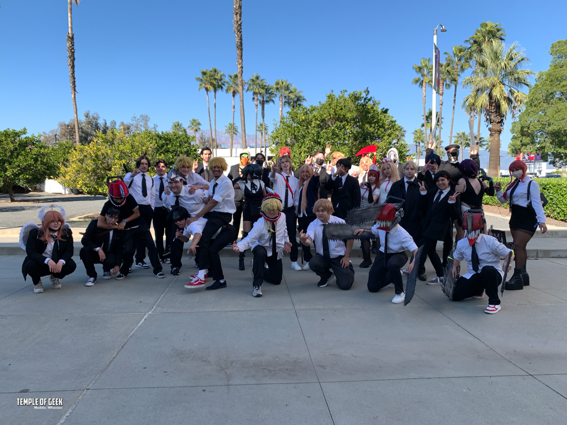 Chainsaw Man cosplay gathering at anime expo chibi 2022