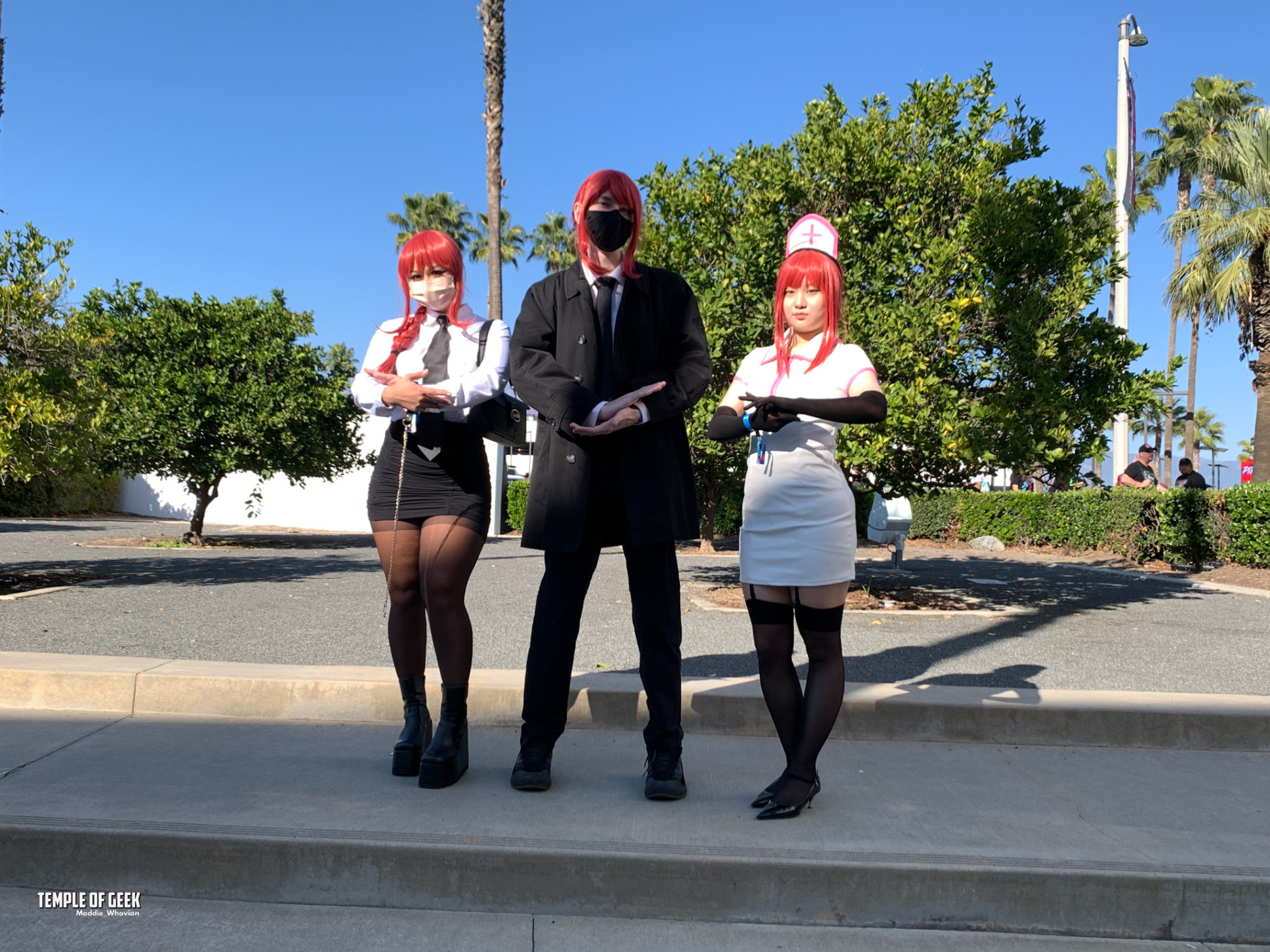 Chainsaw Man cosplay gathering at anime expo chibi 2022