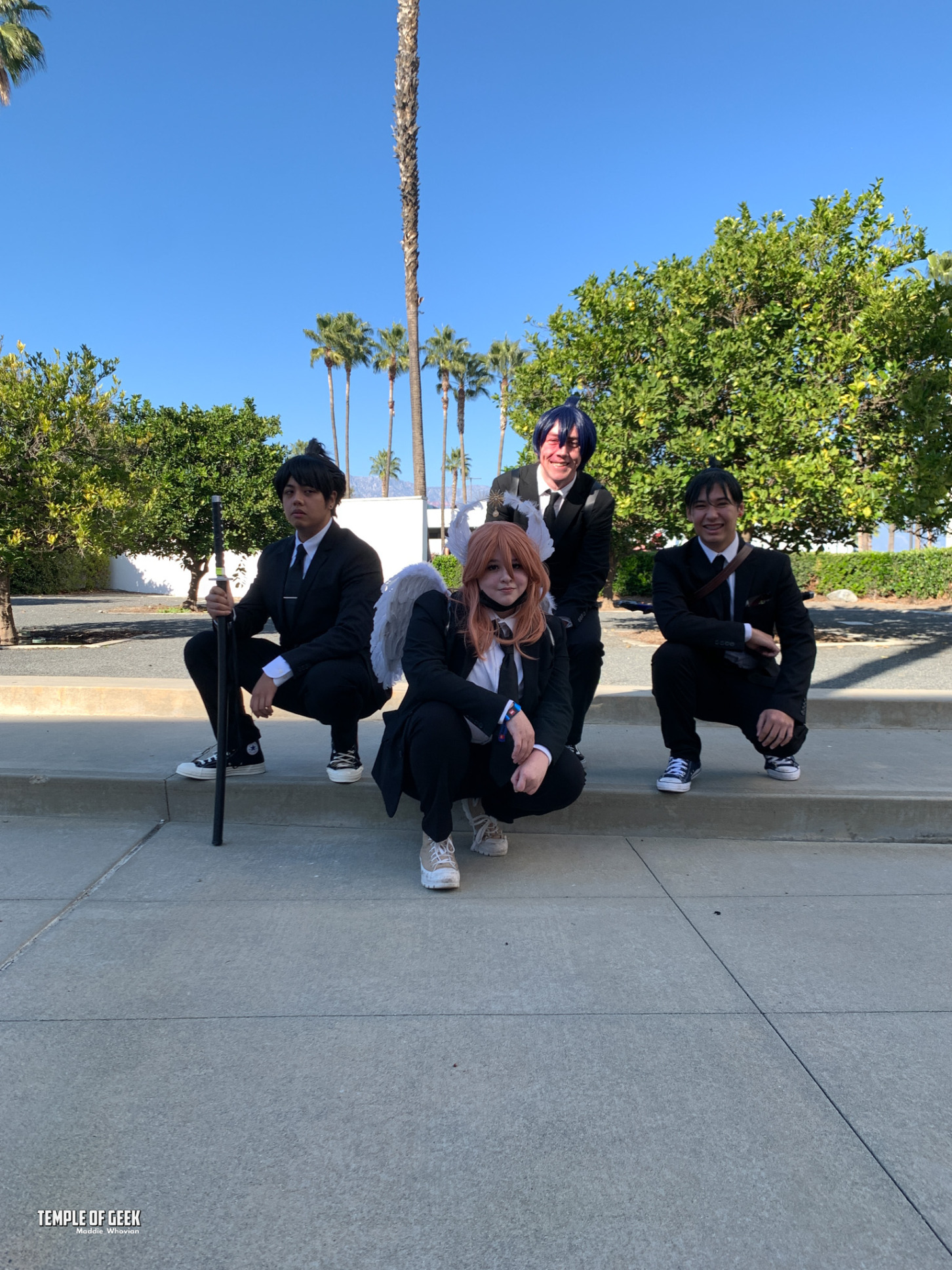 Chainsaw Man cosplay gathering at anime expo chibi 2022