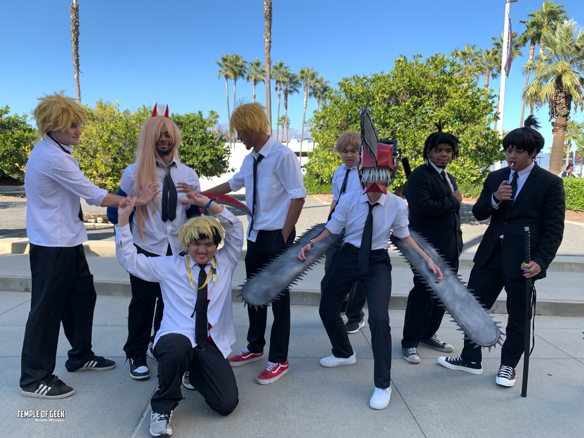 Chainsaw Man cosplay gathering at anime expo chibi 2022