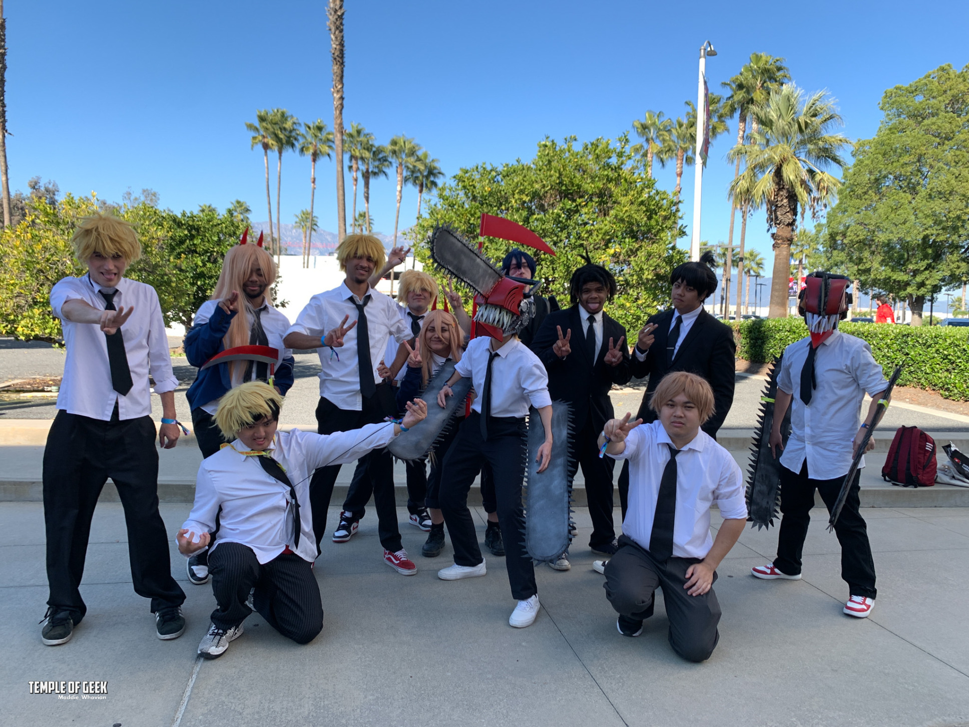 Chainsaw Man cosplay gathering at anime expo chibi 2022