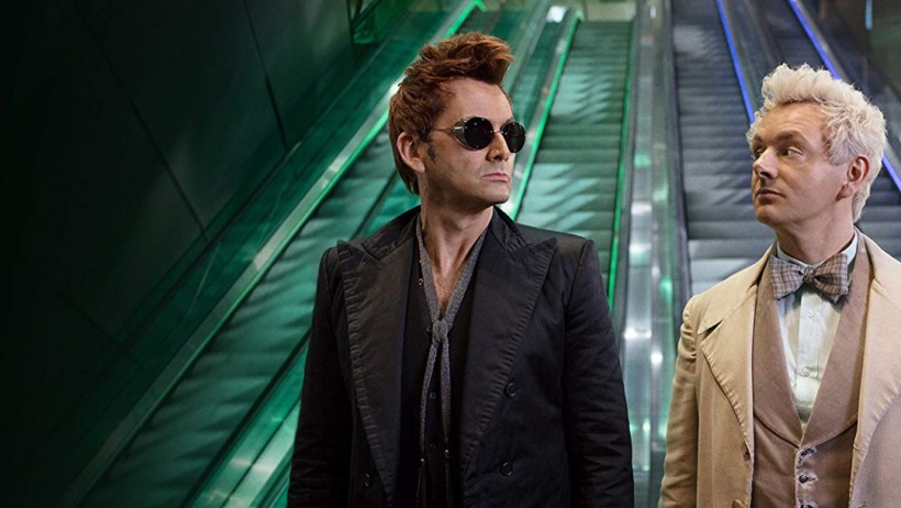 David Tennant and Michael Sheen as Crowley and Aziraphale in Good Omens on Amazon Prime Video - for this week in geek july 11th