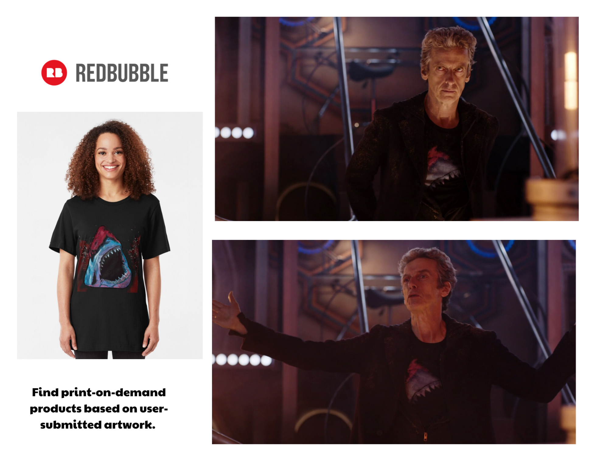 Redbubble replica shirt based on the Tshirt worn by the 12th Doctor 