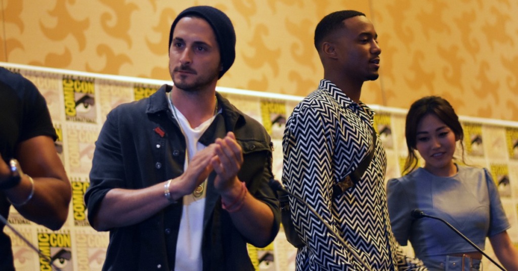 Tomer Kapon (Frenchie), Jessie Usher (A-Train) and Karen Fukuhara (The Fameale) at San Diego Comic Conn 2019