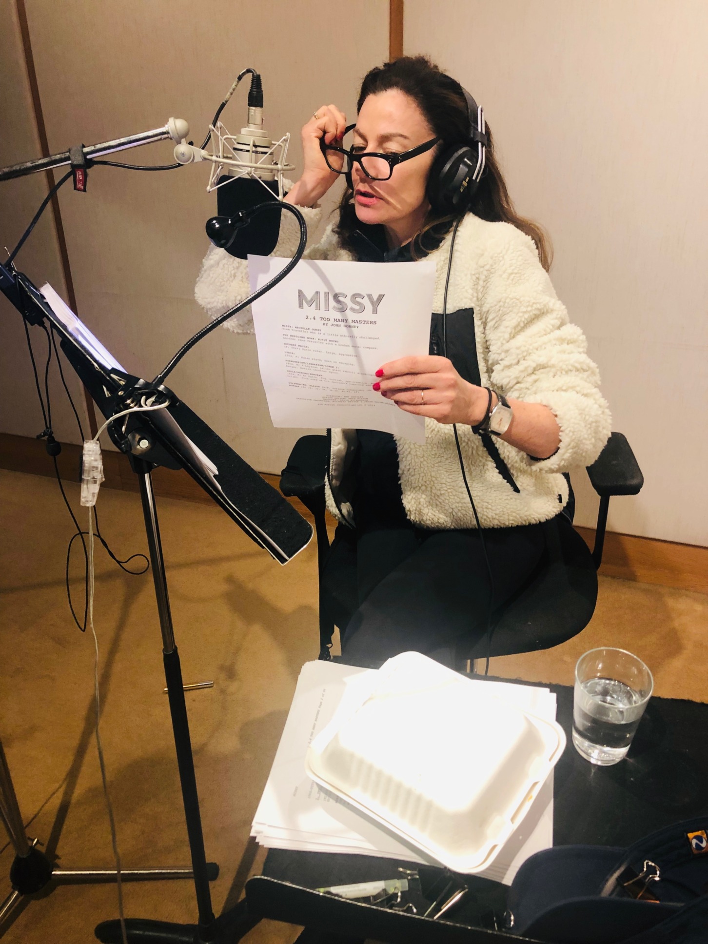 Michelle Gomez recording for Big Finish