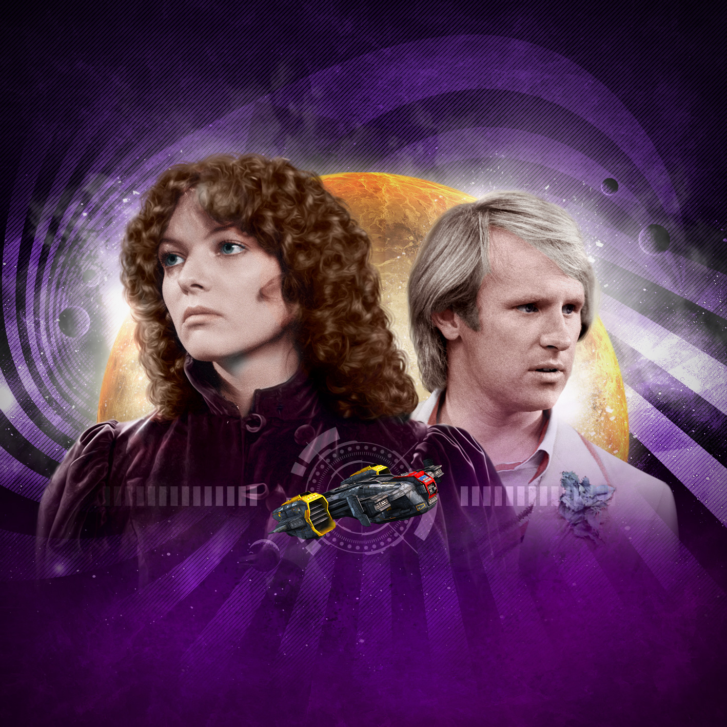 Doctor Who Short Trips "Downward Spiral" cover art with Nyssa and the Doctor