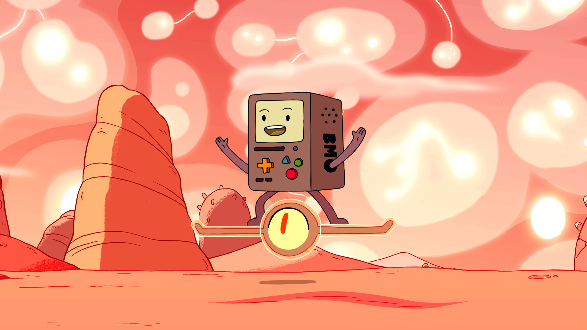 HBO MAX promo image for Adventure Time: Distant Lands - BMO. BMO is on an alien planet