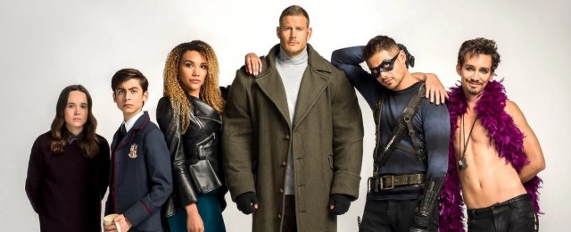 cast of the Umbrella Academy, Ellen Page, Tom Hopper, David Castañeda, Robert Sheean, Emmy Raver-Lampman, Aidan Gallagher, Justin Min