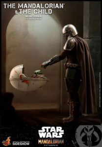 image depicts the Mandalorian and the Child toy set