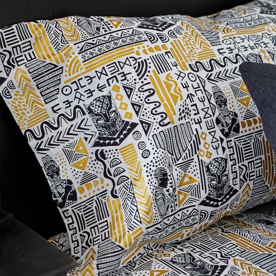 Black Panther Inspired Sheet set in Yellow and Black