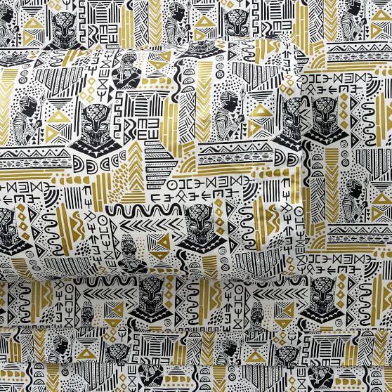 Black Panther Inspired Sheet set in Yellow and Black