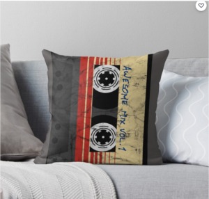 Vintage Awesome Mixtape Vol. 1 Throw Pillow