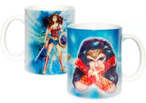 Wonder Woman art on a coffee mug