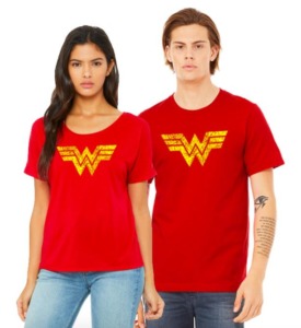 Wonder Woman red shirt with yellow logo