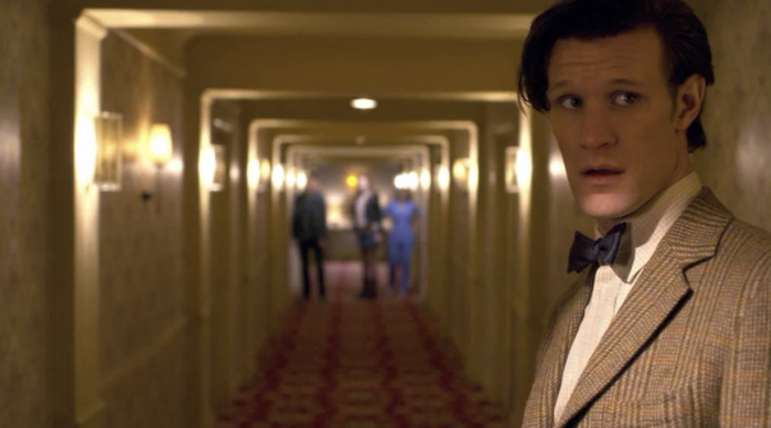 matt smith as the eleventh doctor in a scary doctor who episode