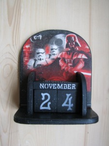 Star Wars Darth Vader and Storm Troopers black and red Wooden perpetual calendar