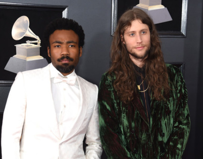 Donald Glover "Childish Gambino", Ludwig Goransson pose for photograph on the red carpet of the Grammys in 2019