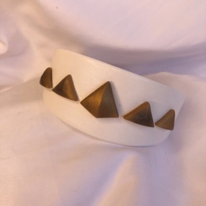 Ahsoka Headband - white headband with gold shapes