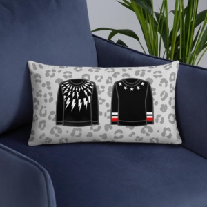 Pillow with David's black sweaters