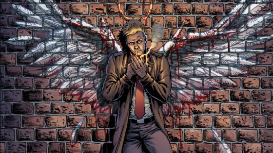 John Constantine with angel wings animated for comic book for this week in geek