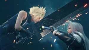 Cloud and Sephiroth clash in a screenshot from Final Fantasy VII Remake Intergrade