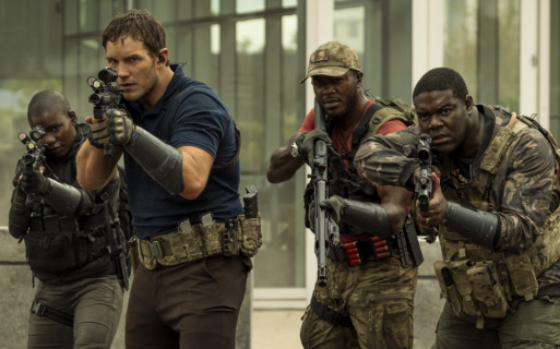 CHRIS PRATT, EDWIN HODGE, and SAM RICHARDSON stars in THE TOMORROW WAR