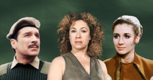 The Brigadier, River Song, and Dr Liz Shaw