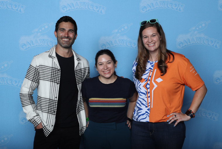 Photo op at GalaxyCon Raleigh 2021 with Tyler Hoechlin, Kristen Chavez and Ashley Cox.