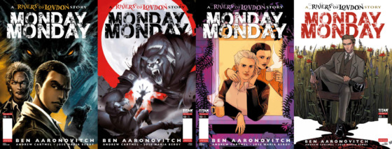 Alternate covers of the second issue of Monday Monday, a Rivers of London story