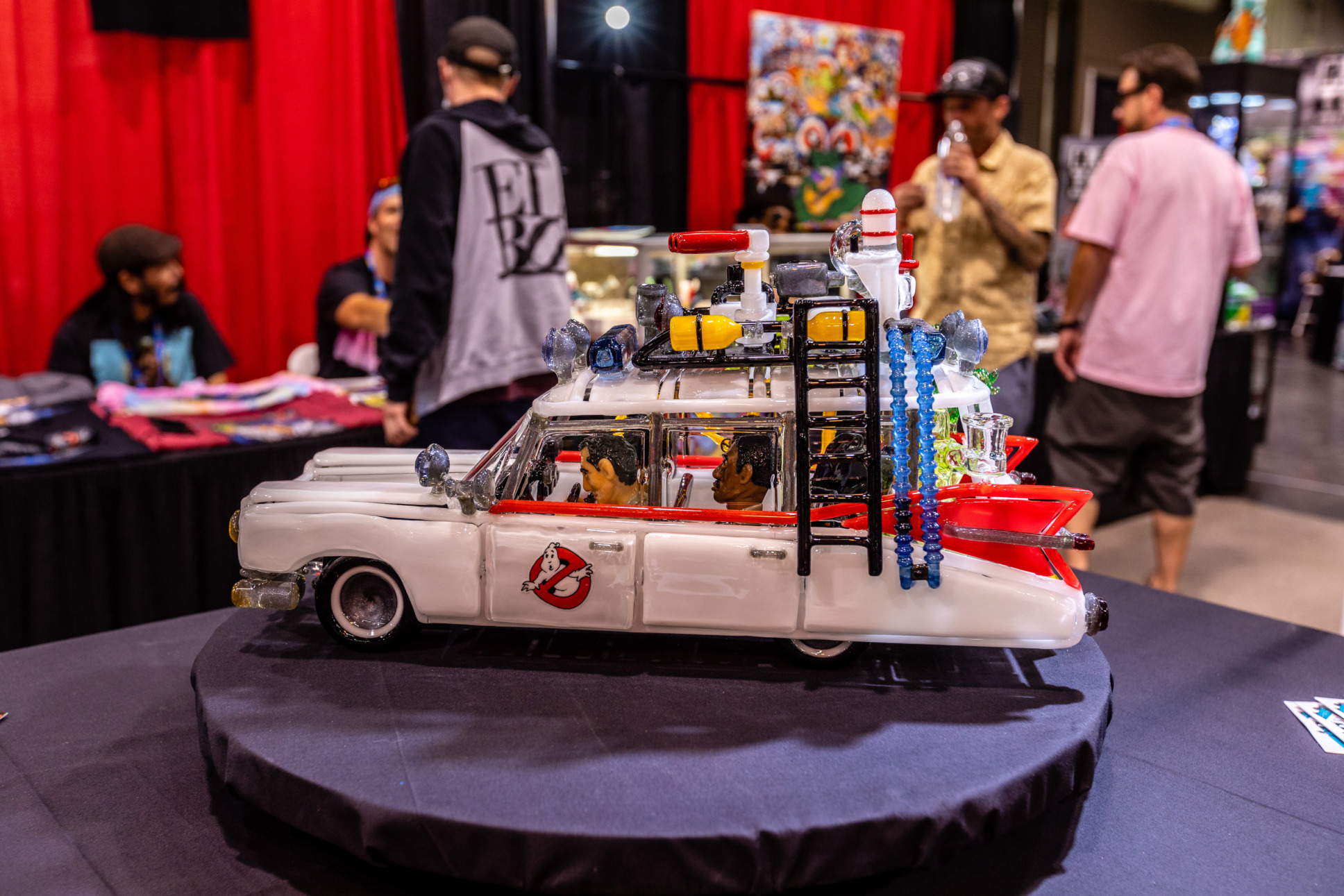 Ghostbuster car made entirely out of intricate glass.