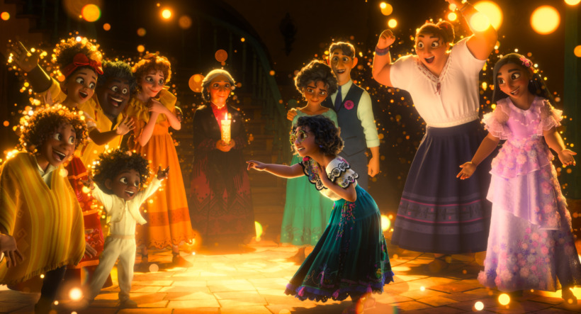 Mirabel dancing with her family in Disney's Encanto