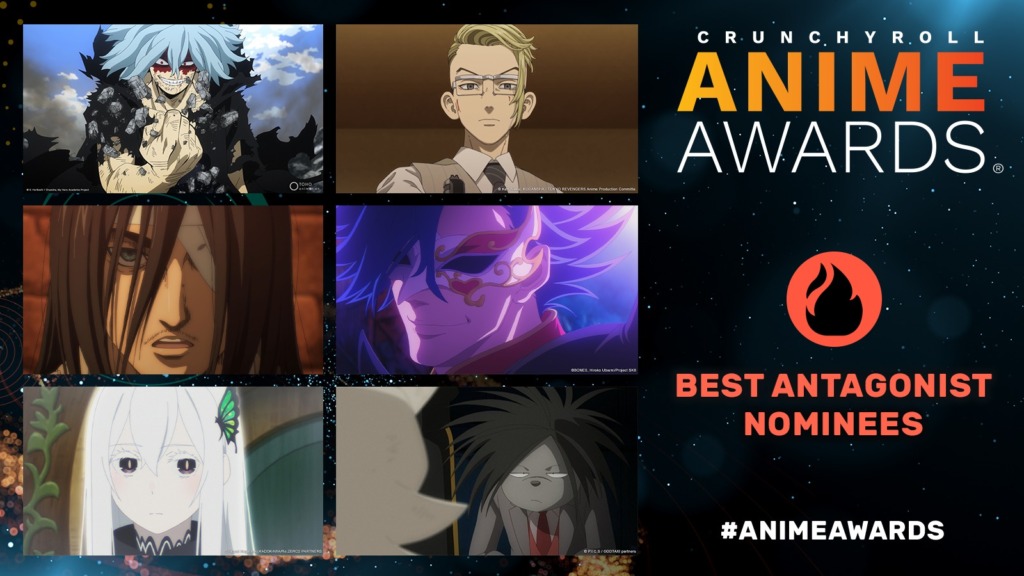 Crunchyroll Anime Awards "Best Antagonist" Nominees including Adam from Sk8 the Infinity