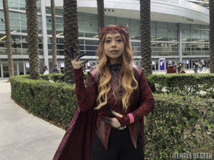 Jazmin Duarte at WonderCon 2022 Cosplay connection - dressed as Scarlet Witch