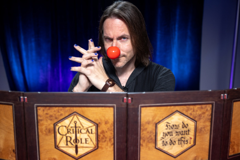 Matt Mercer Behind a DM Screen for Red Nose Day