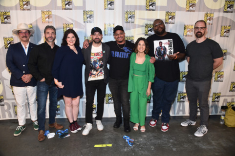 Marvel Studios Animation Creative Panel From Left to Right: Paul F. Tompkins, Bryan Andrews, A. C. Bradley, Brad Winderbaum, Beau DeMayo, Kirsten Lepore, Jeff Trammell and Ryan Meinerding