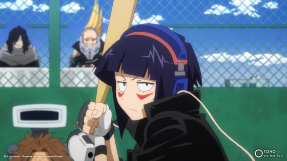 Kyoka Jiro in the My Hero Academia OVA "HLB" holding a baseball bat