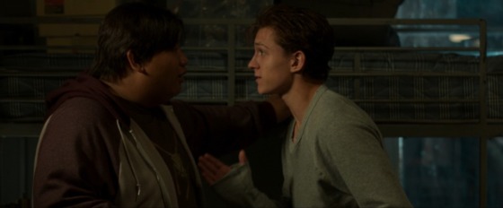 Ned and Peter talk after Ned finds out that Peter is Spider-Man