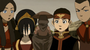 Katara, Toph, Aang, and Sokka in ATLA as group anime costume ideas