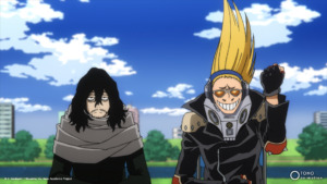 eraser head and present mic in my hero academia for group anime costume ideas