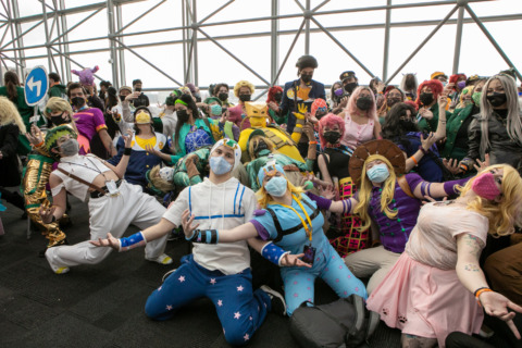 Fans at Fan Meet-up in Cosplay at Anime NYC 2021