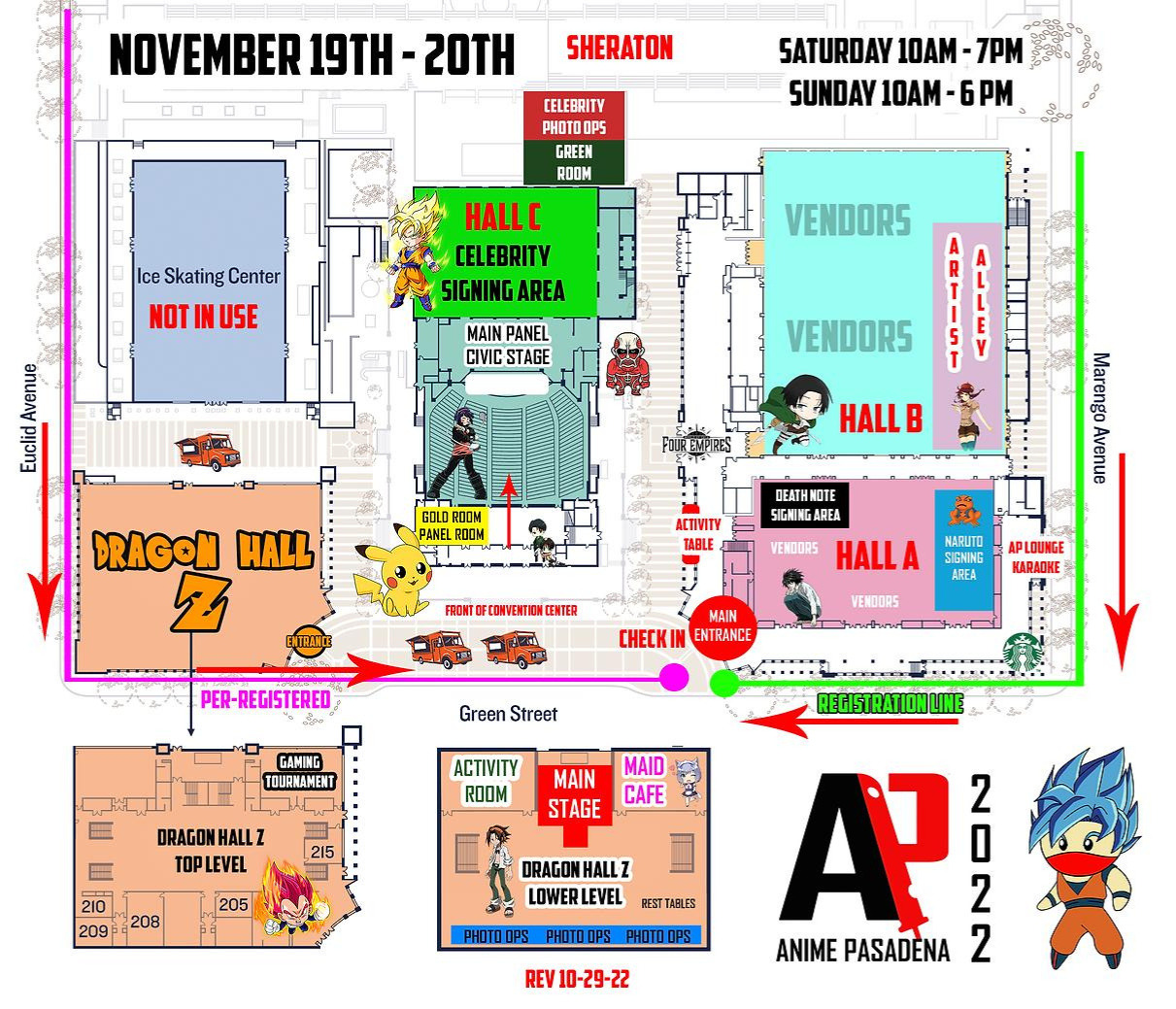 Anime Pasadena 2022 map