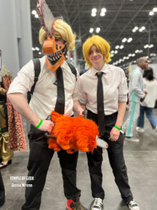 Denji cosplayers from the anime Chainsaw Man. AnimeNYC cosplay