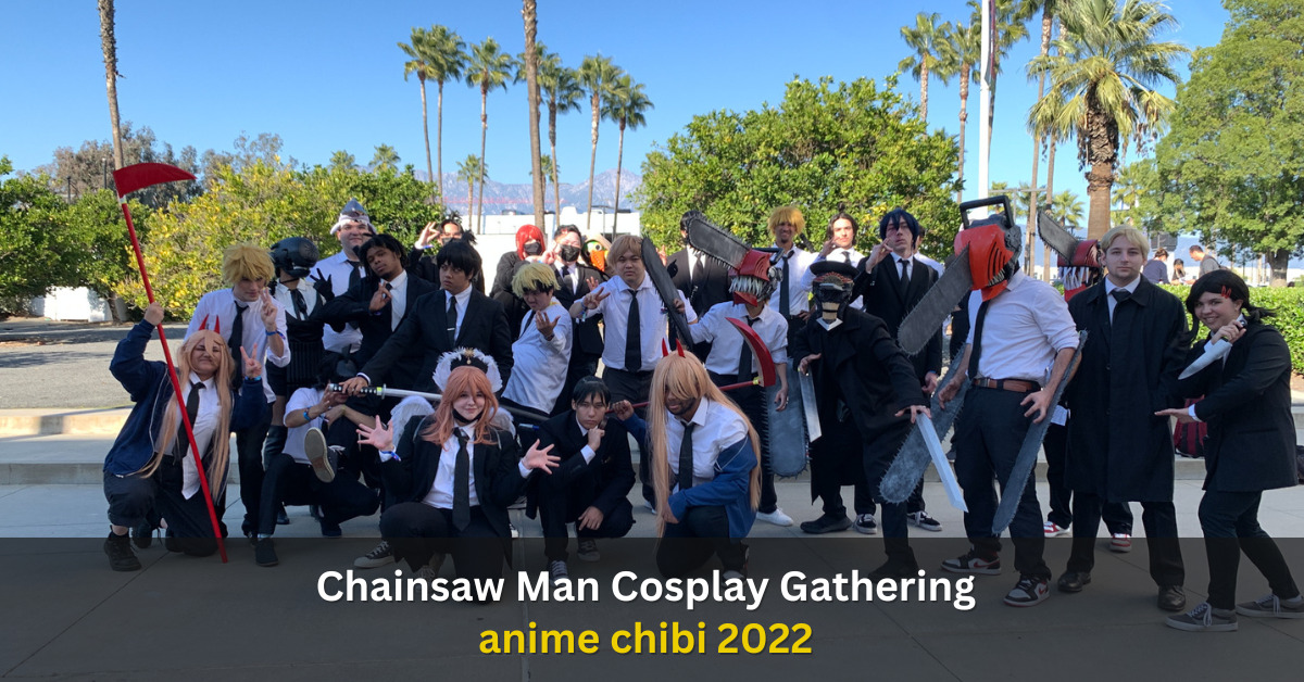 Chainsaw Man cosplay gathering at anime expo chibi 2022