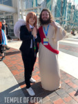 Angel Devil and Jesus cosplayers at Anime Los Angeles