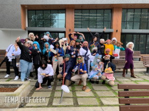 Jujutsu Kaisen group cosplayers at the meetup on day 3 of Anime LA