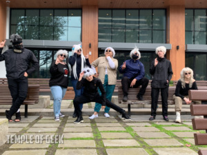 Satoru Gojo cosplayers at the Jujutsu Kaisen meetup on day 3 of Anime LA