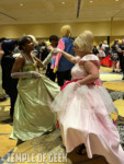 Tiana and Lottie cosplayers at Anime Los Angeles