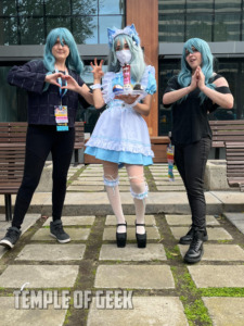 Mahito cosplayers at the Jujutsu Kaisen meetup on day 3 of Anime LA