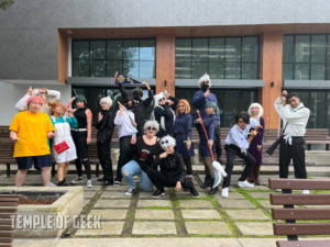 Jujutsu Kaisen cosplayers at the meetup at Anime LA