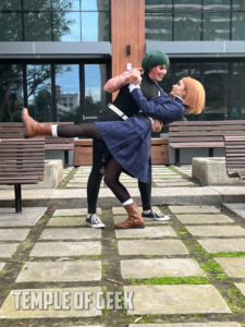 Nobara Kugisaki and Maki Zenin cosplayers at the Jujutsu Kaisen meetup on day 3 of Anime LA